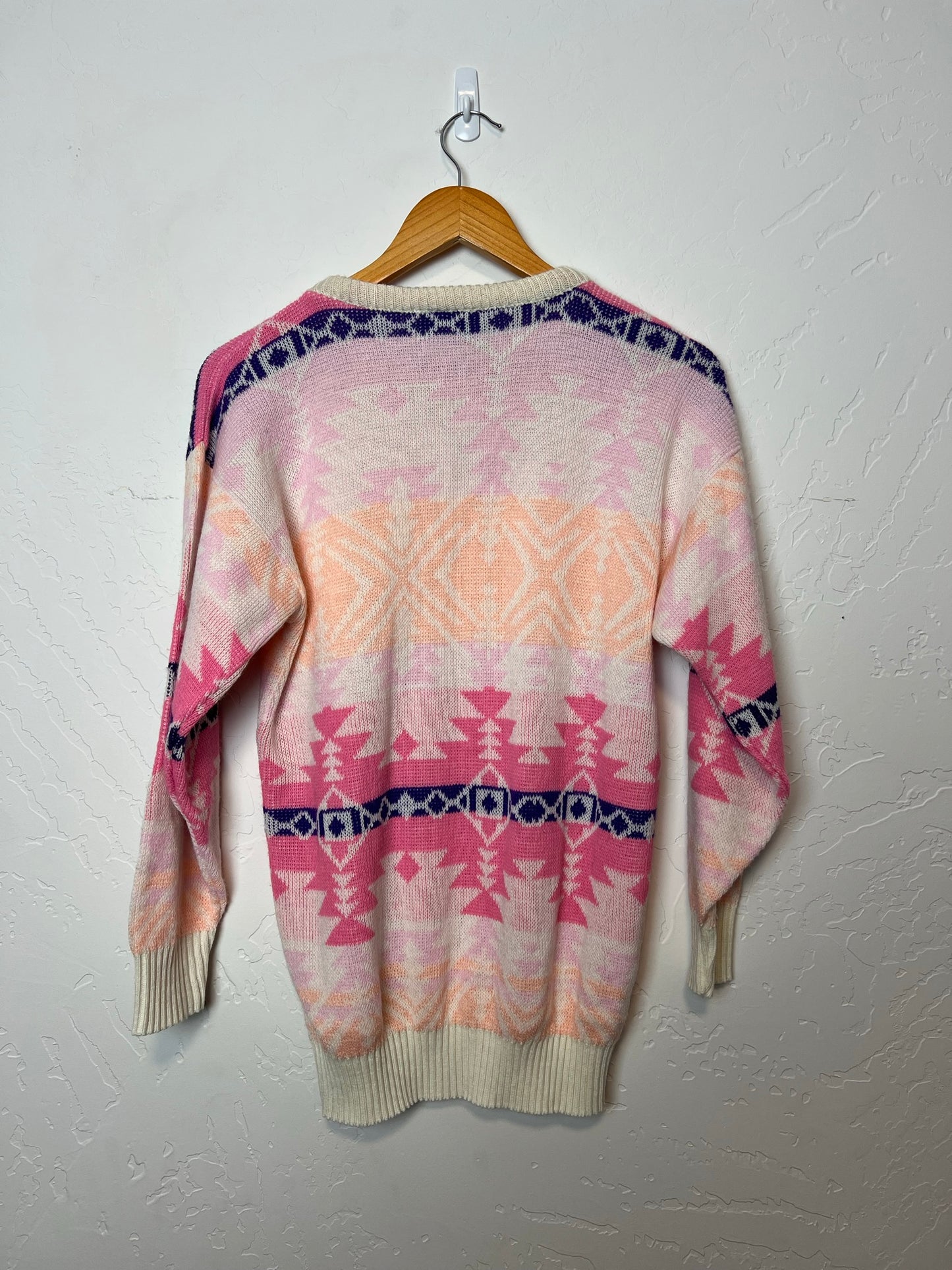 Scenario Knits Southwestern Aztec Sweater Pink - Size S