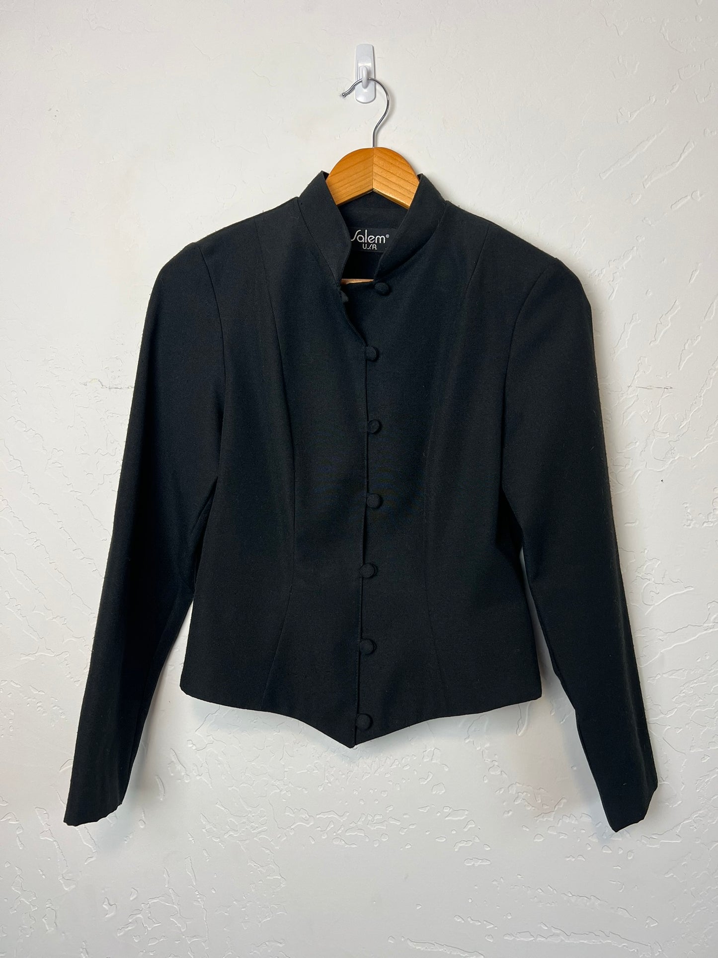Salem USA Black Mandarin Collar Jacket - S/M