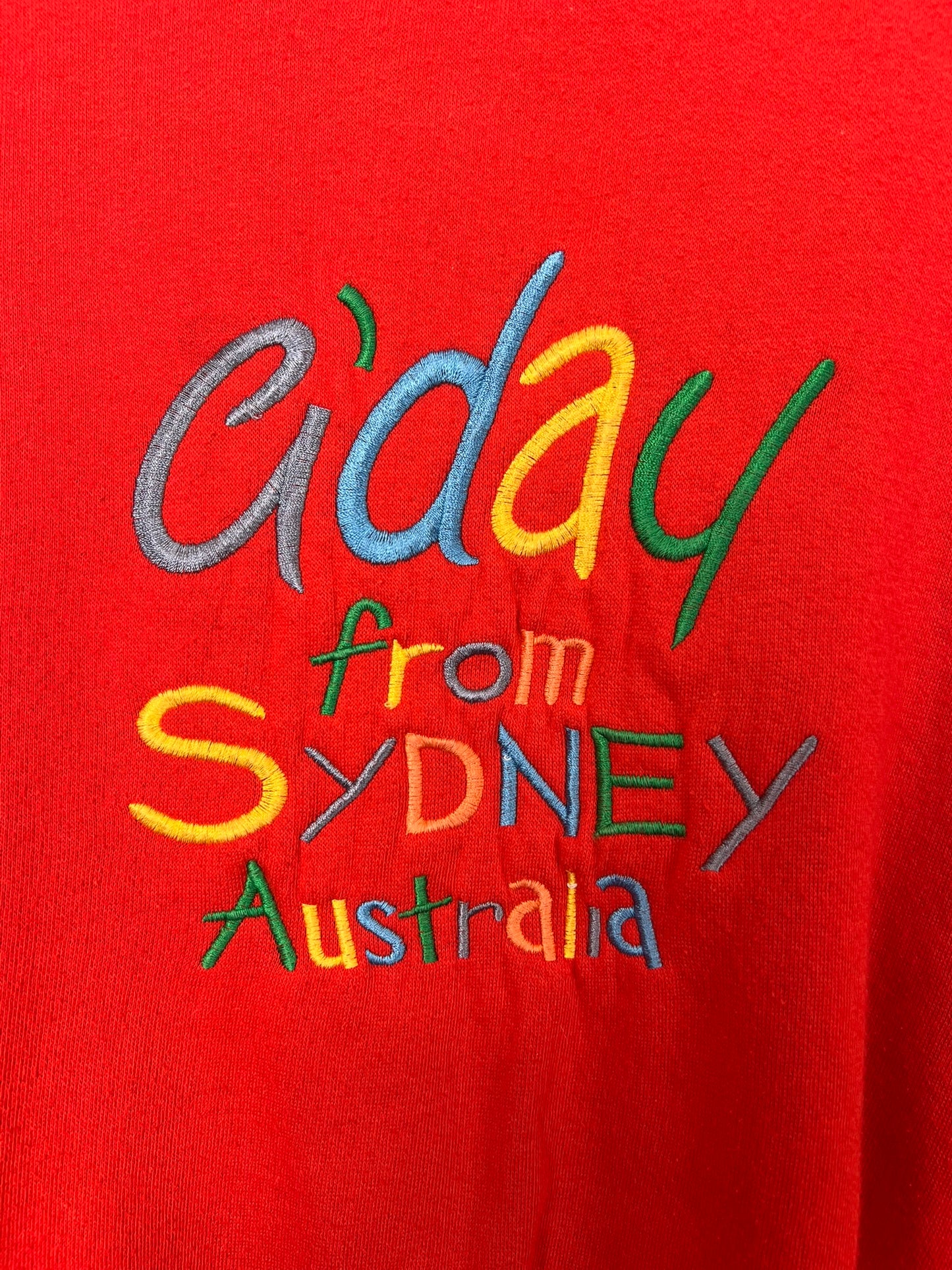 Kanley G'day from Sydney Australia Embroidered Sweatshirt - XL
