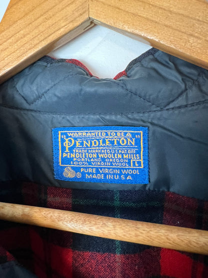 Pendleton Authentic Tartan Wool Flannel in Red and Black - L