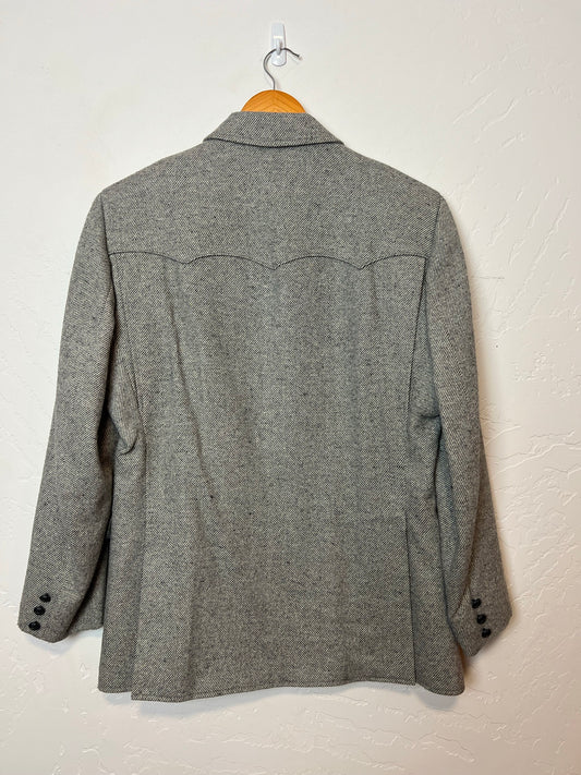 Pioneer Wear Grey Tweed Wool Western Blazer - Size 42