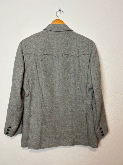 Pioneer Wear Grey Tweed Wool Western Blazer - Size 42