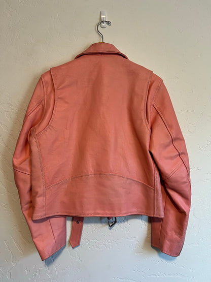 Allstate Leather Pink Motorcycle Jacket - Size M