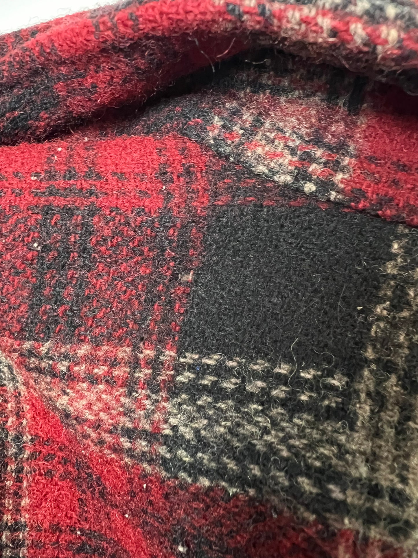 Woolrich Flannel Red Plaid with Corduroy Collar - L
