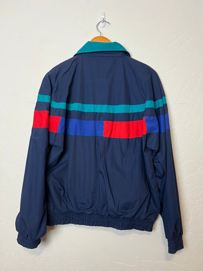 Members Only Navy Colorblock Racing Stripe Jacket - Size M