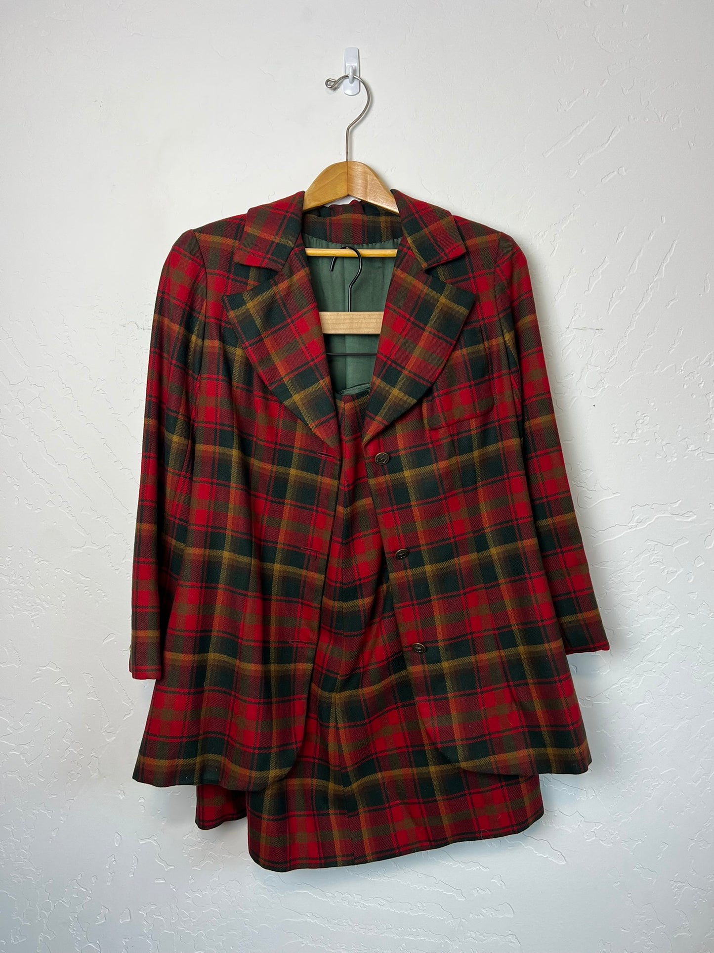 Vogue Paris Original Tartan Plaid Skirt Suit - M/L