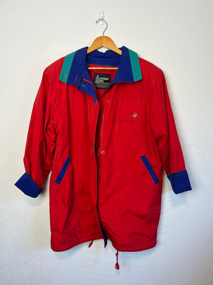 London Fog Red Colorblock Windbreaker with Thinsulate - Size M