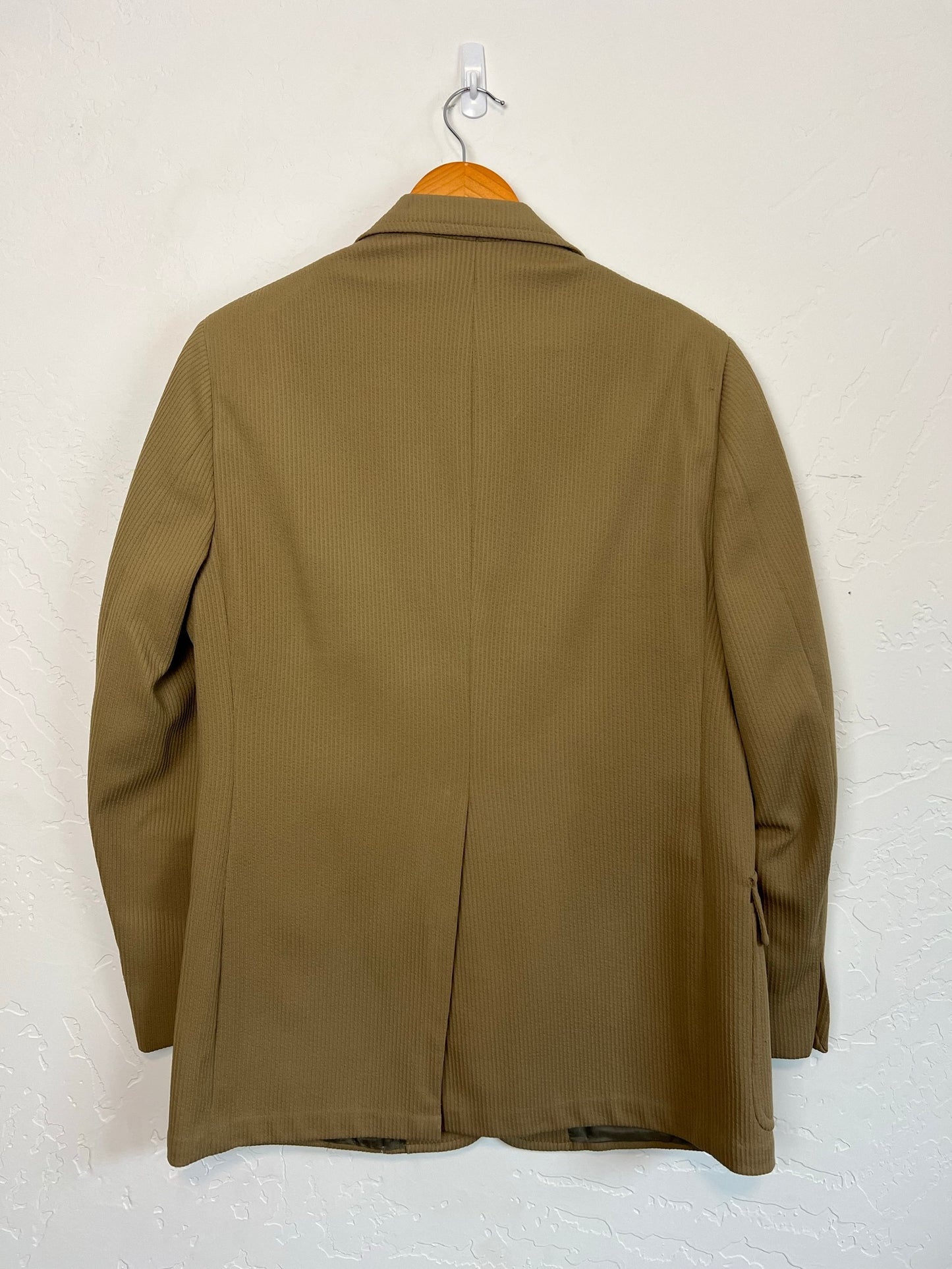 Mavest Tan Twill Double-Breasted Blazer with Gold Buttons - Size 42