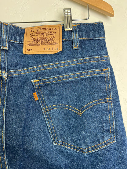 Levi's 517 Orange Tab Bootcut Jeans - 33x34
