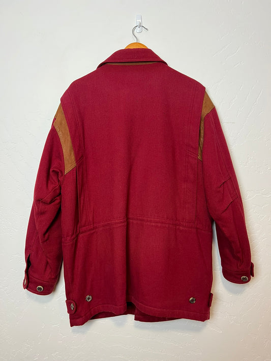 Sondre Wool Field Coat with Leather Patches - Size L