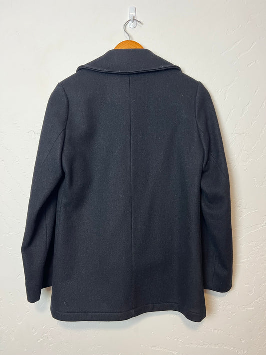 Lands' End Navy Wool Blend Double-Breasted Peacoat - Size 6