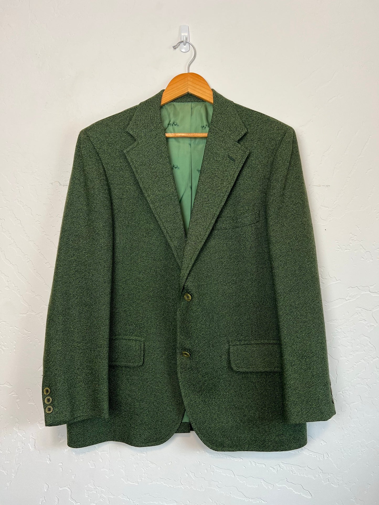 Merit Green Tweed Blazer - Size 42