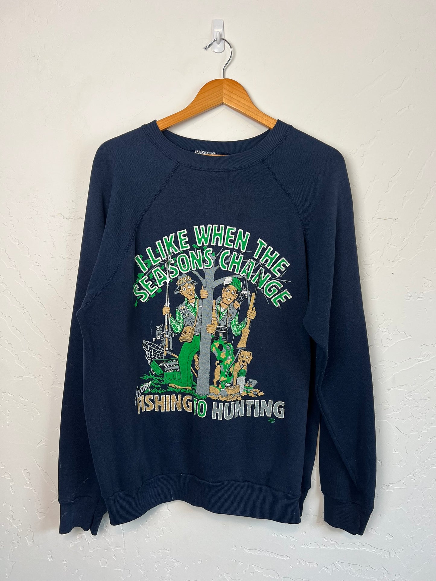 Tultex 'Fishing to Hunting' Graphic Crewneck - XL