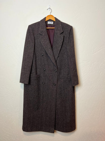 J.G. Hook Herringbone Wool Overcoat - M