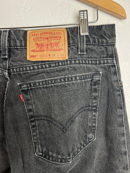 Levi's 550 Faded Black Tapered Jeans USA - W34 L32