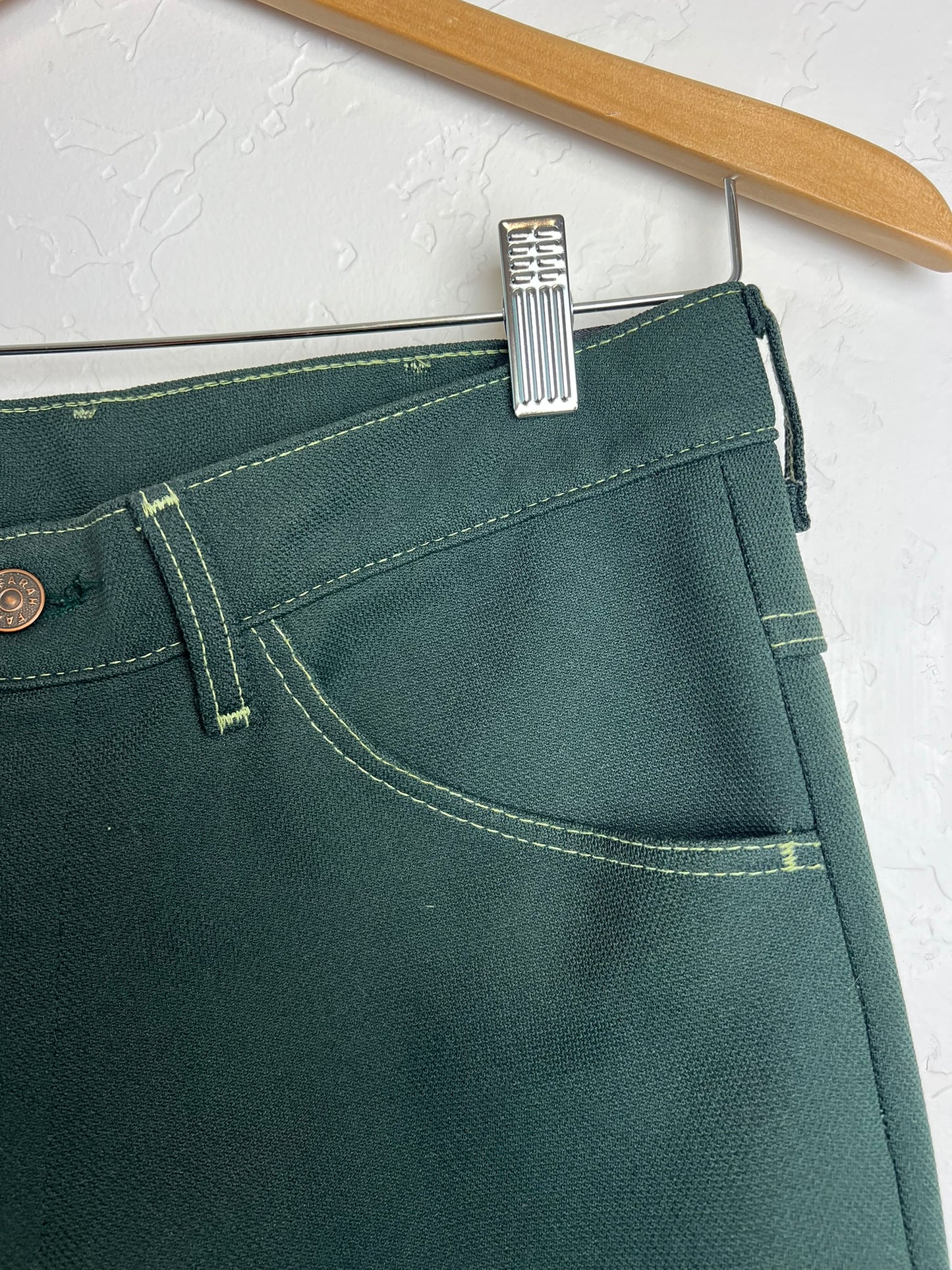 Farah Forest Green Flared Trousers - 32