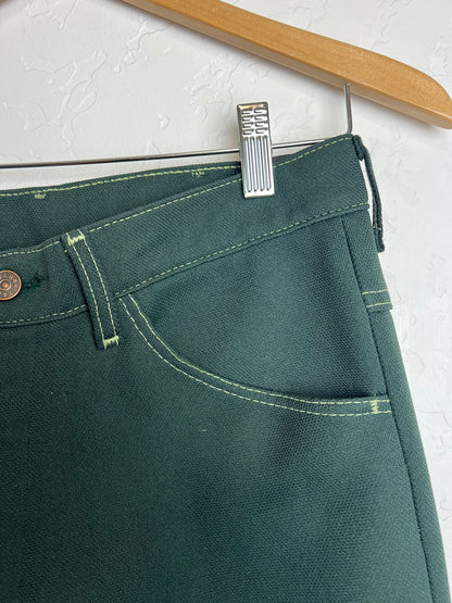 Farah Forest Green Flared Trousers - 32