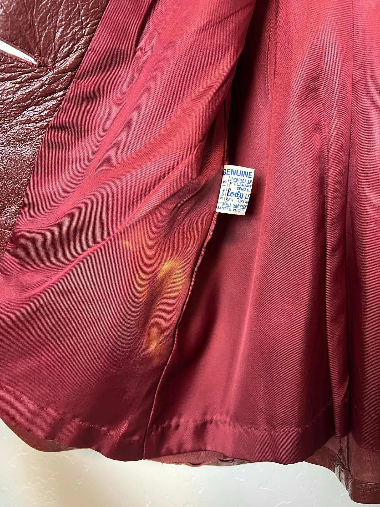 Altman of Dallas Oxblood Leather Belted Jacket - M