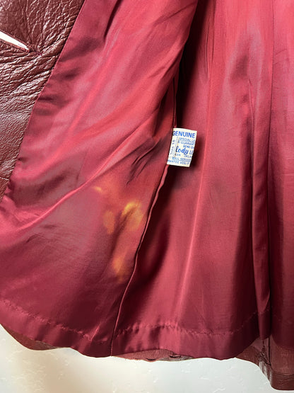 Altman of Dallas Oxblood Leather Belted Jacket - M