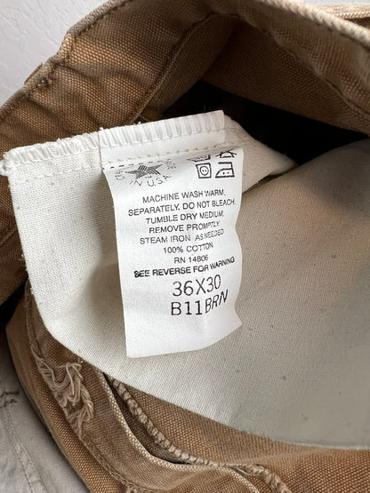Carhartt B11 Brown Duck Work Dungaree Union Made - 36x30
