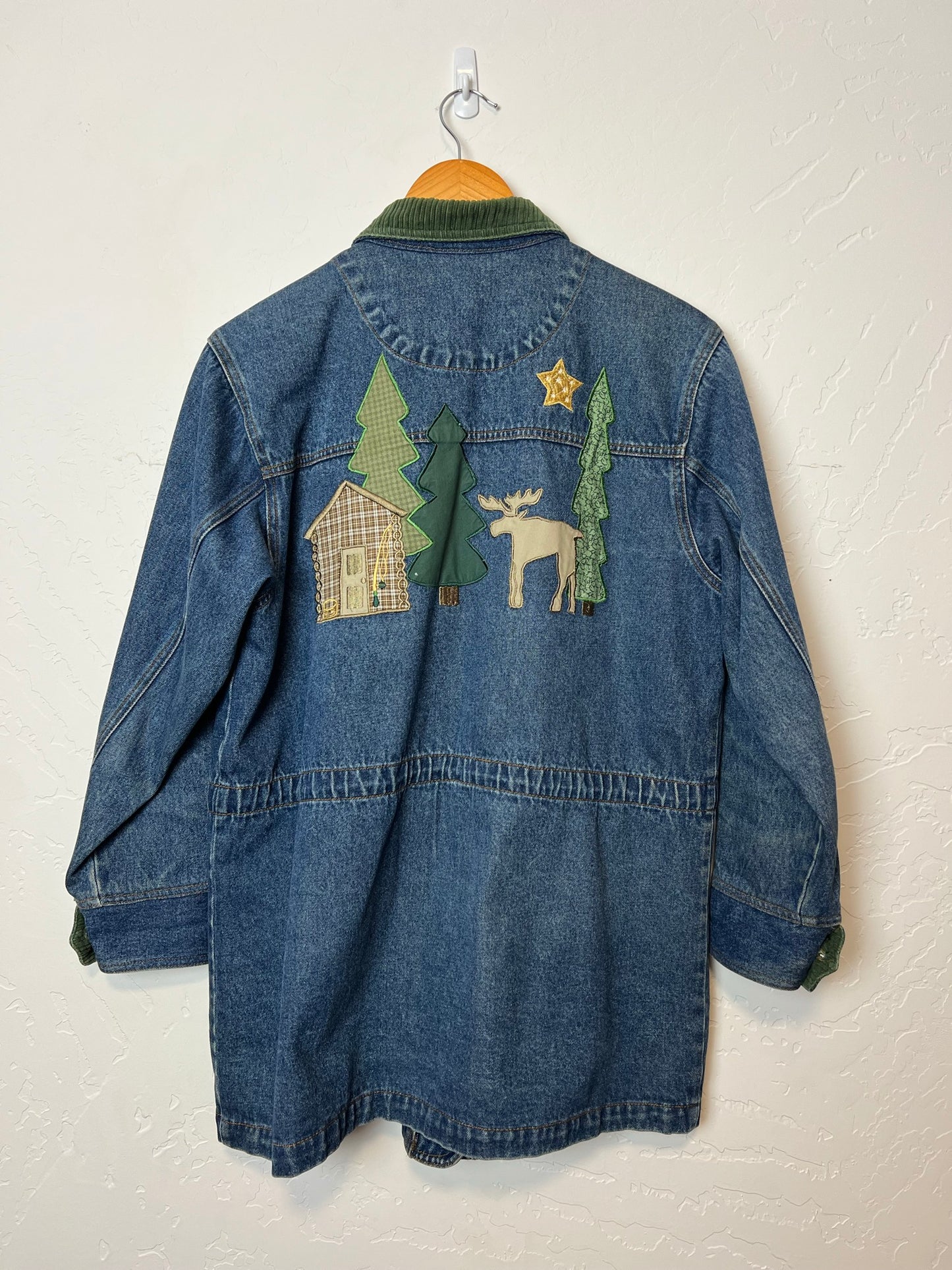 Christopher & Banks Mountain Cabin Applique Denim Jacket - Size S