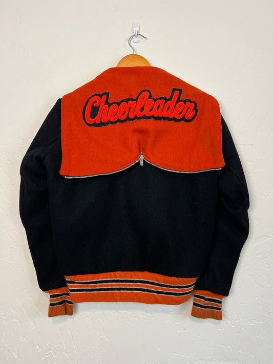Vintage Wool Varsity Letterman Jacket Black & Orange - #88