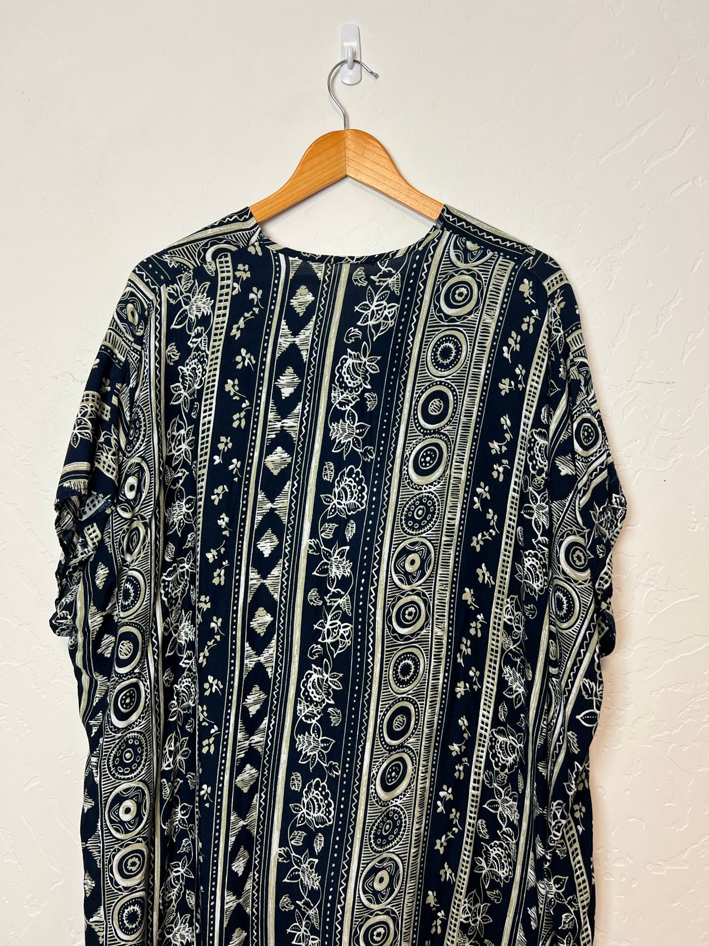 Vintage Navy Boho Printed Tunic Dress