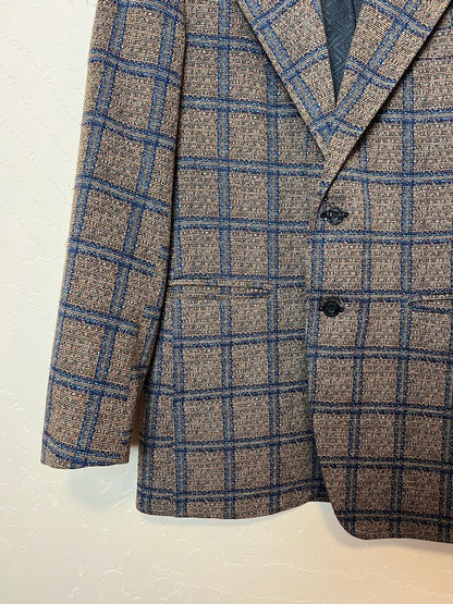Bar C California Ranchwear Tweed Windowpane Blazer - L