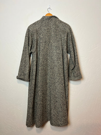 Forecaster of Boston Grey Herringbone Tweed Coat - Size 12