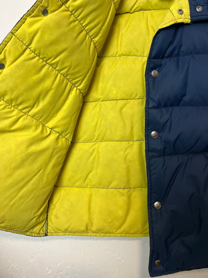 Kool Look Navy Quilted Puffer Vest with Yellow Lining - Size XL