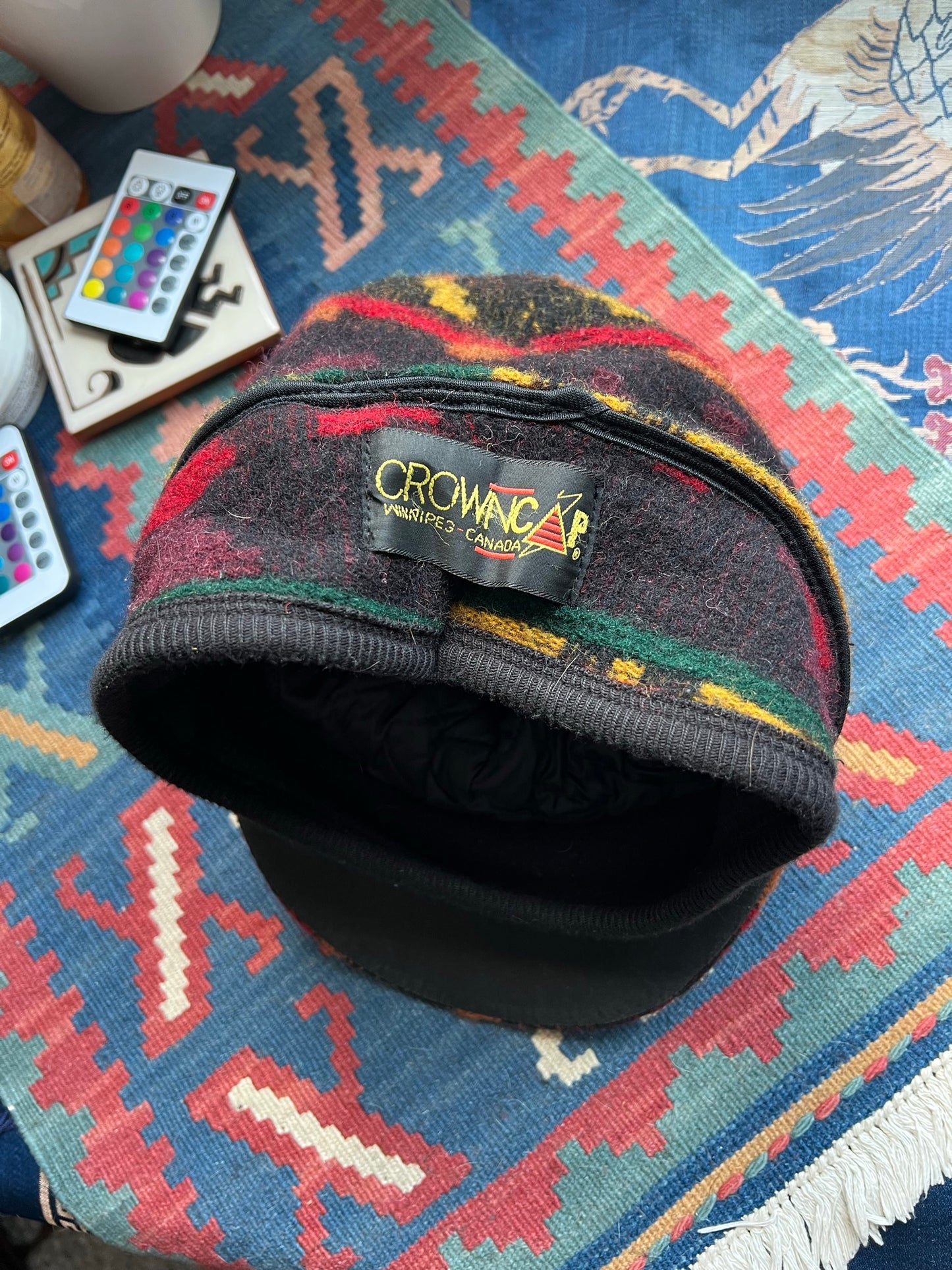 Crown Cap Plaid Wool Trapper Hat - Size S