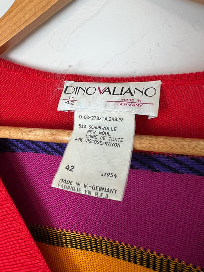 Dino Valiano Tropical Striped Knit Sweater - 42 (W. Germany)
