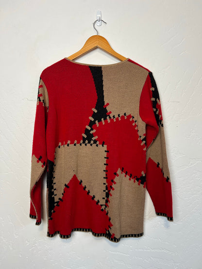 BFA Classics Abstract Patchwork Sweater - L