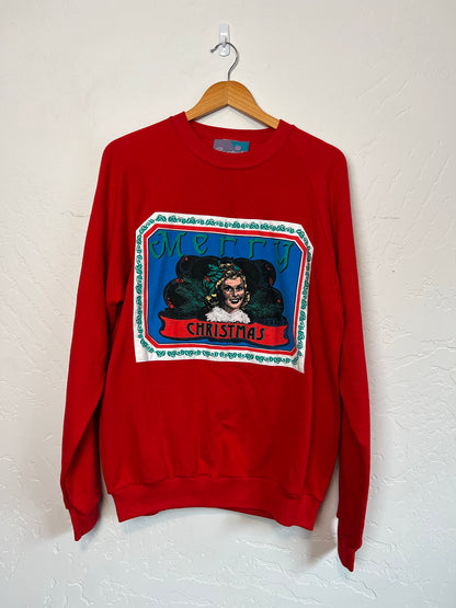 Vintage Merry Christmas Graphic Sweatshirt - L