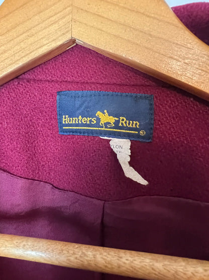 Hunter's Run Burgundy Wool Double-Breasted Coat - Size 14p