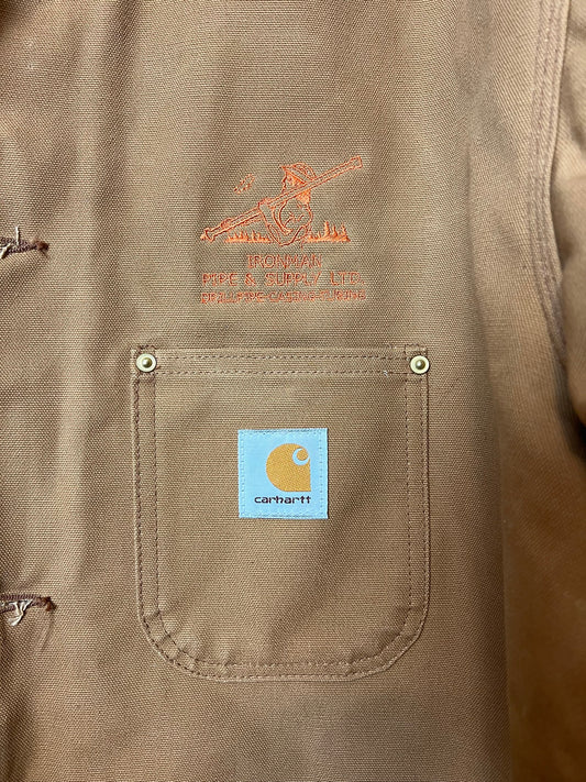 Carhartt Brown Duck Canvas Blanket-Lined Work Jacket - Size 50 Tall