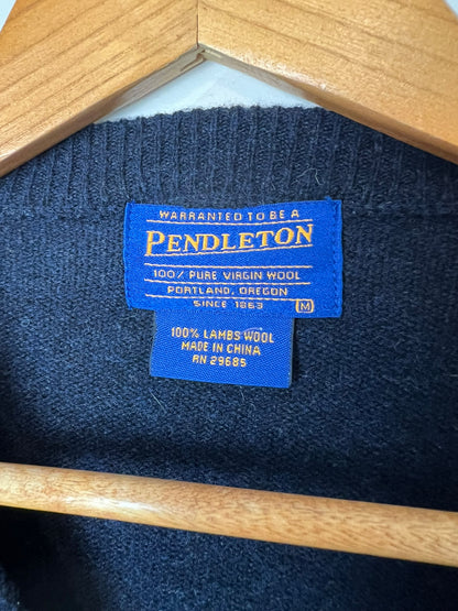 Pendleton Lambswool V-Neck Navy - M
