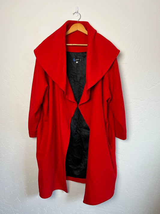 Claude Montana Red Wool Coat - Size 44/M