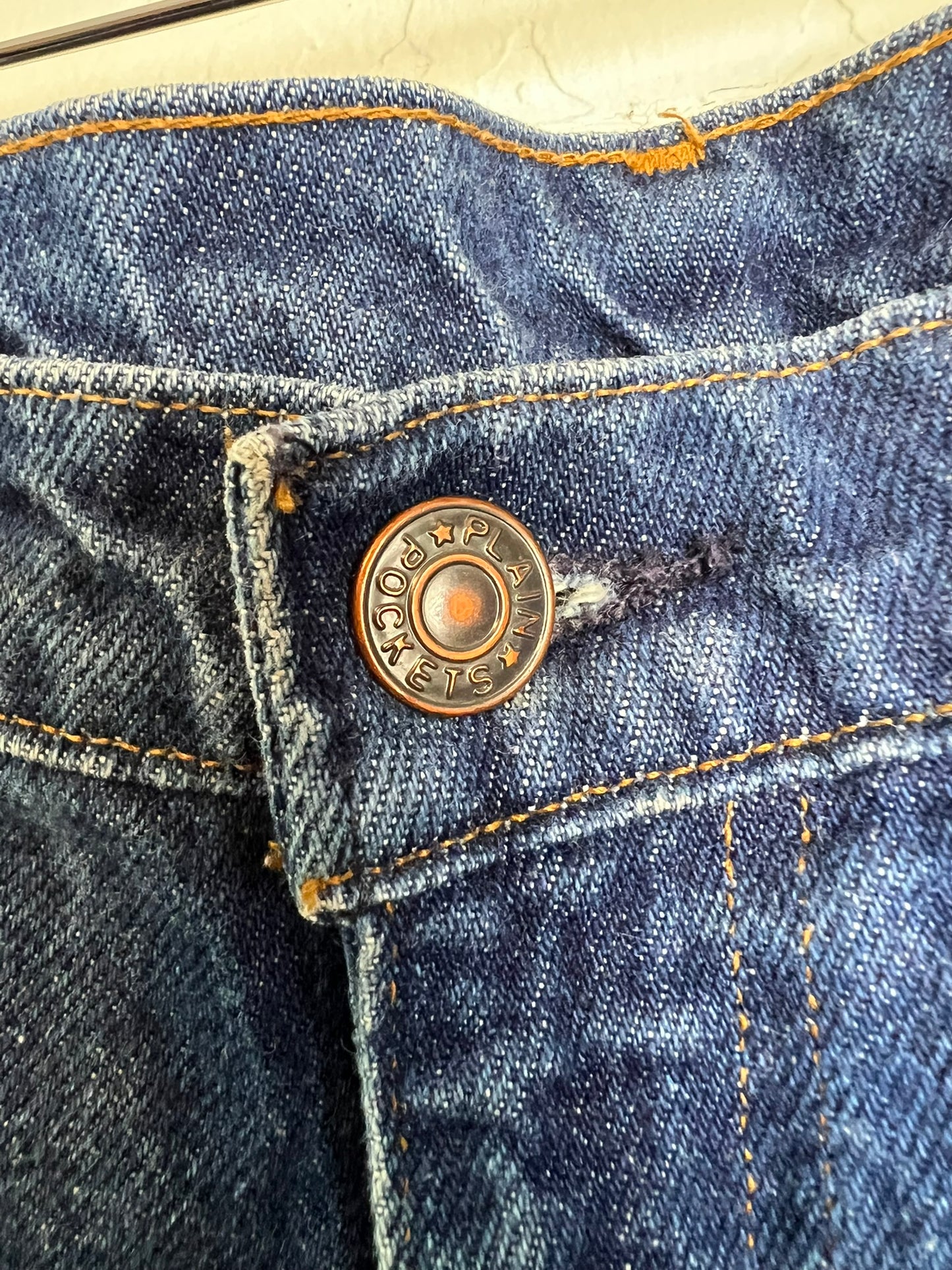 Plain Pockets Dark Wash Denim Jeans - 32x30