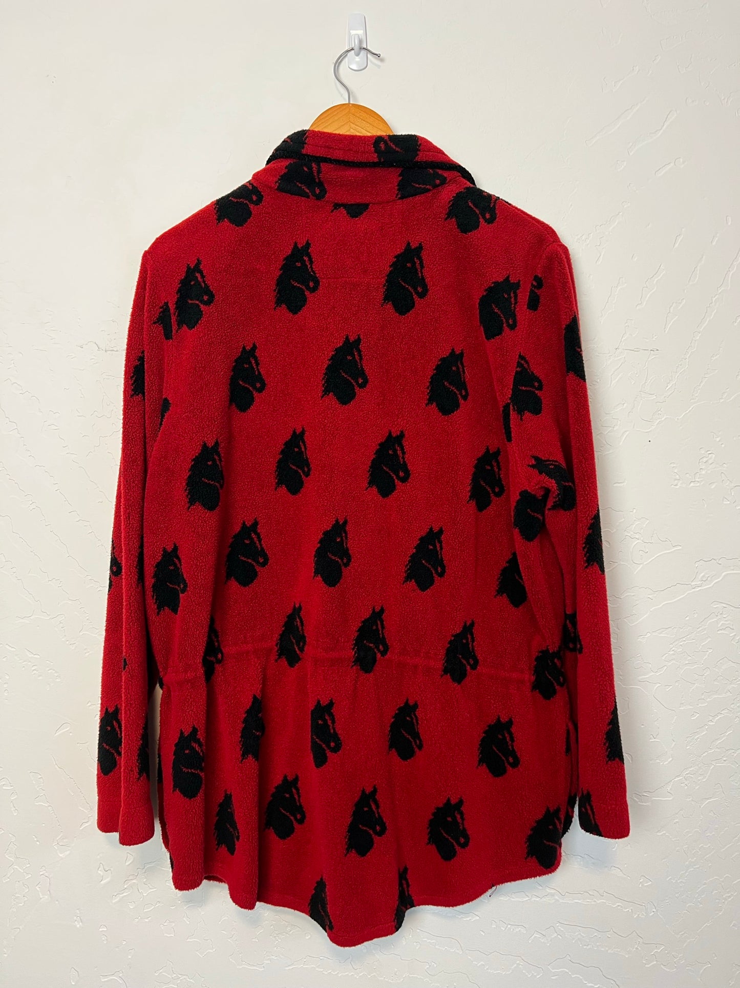 County Clothing Co. Red & Black Duck Print Fleece Jacket - Size L