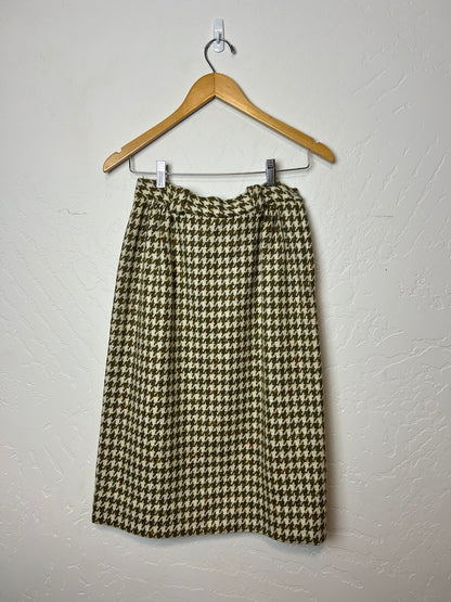 petti glen Houndstooth Wool Pencil Skirt - 13/14