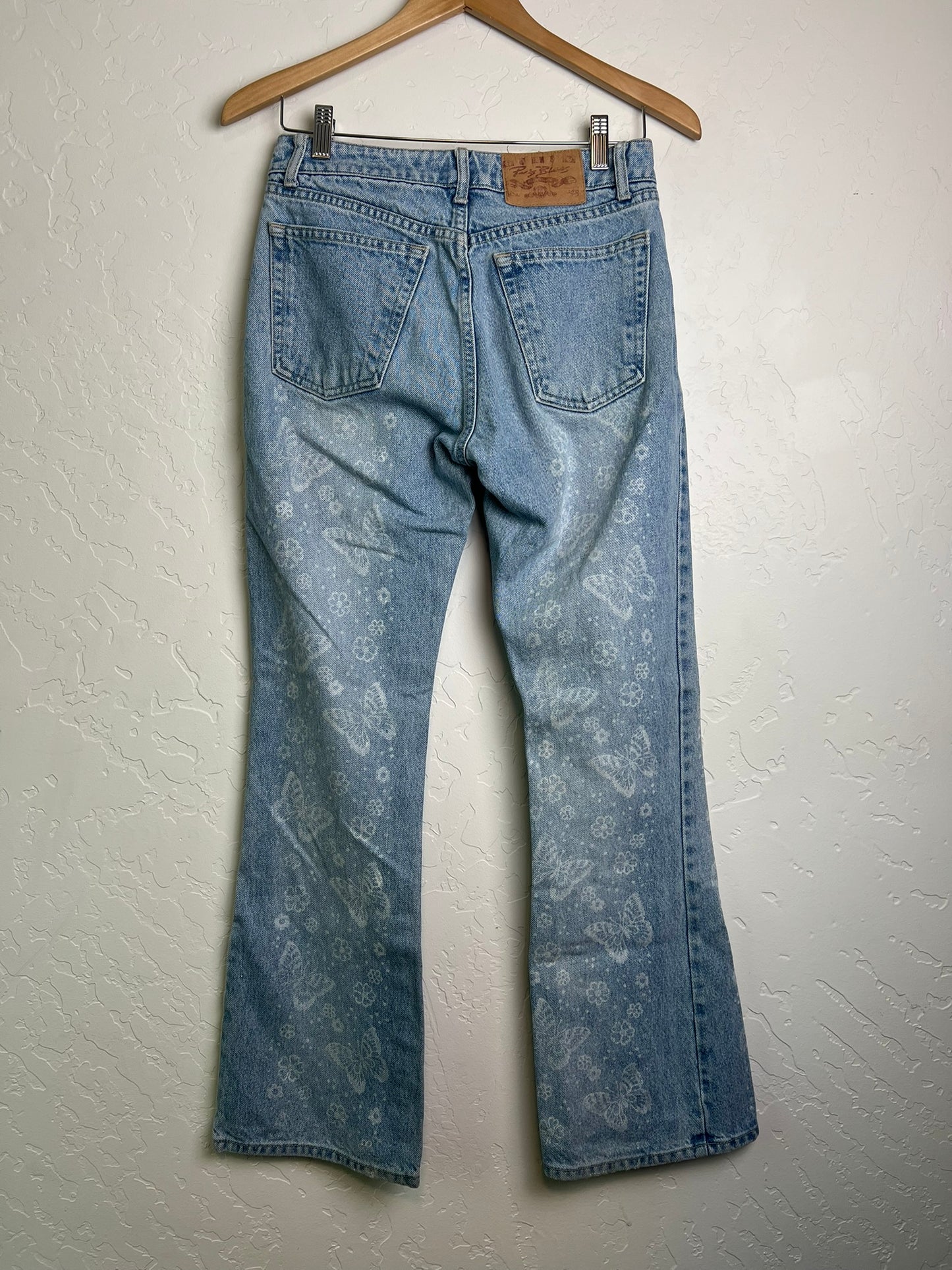 Y2K Butterfly Print Flared Jeans USA - S