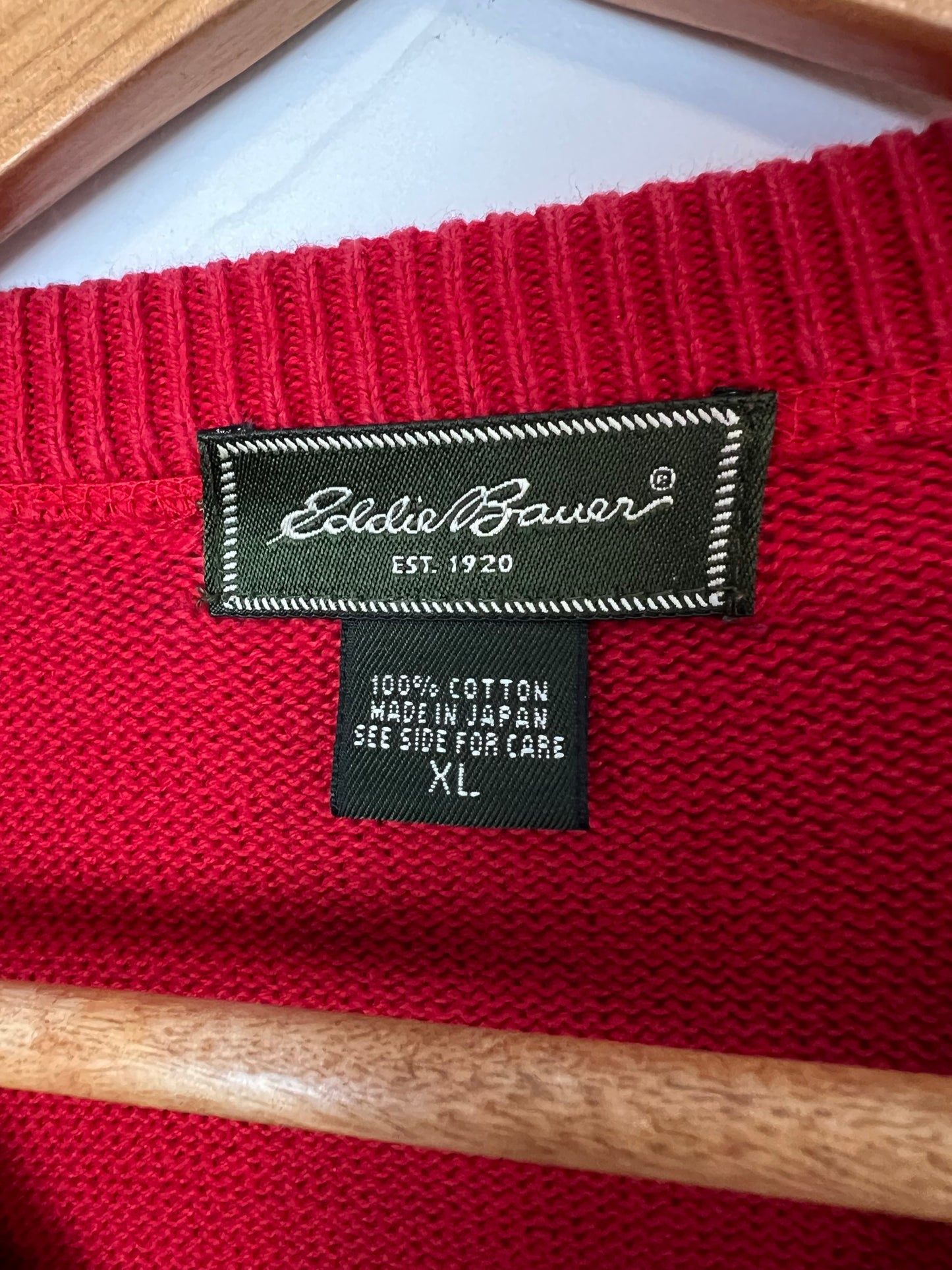 Eddie Bauer Red & Black Nordic Sweater - Size XL