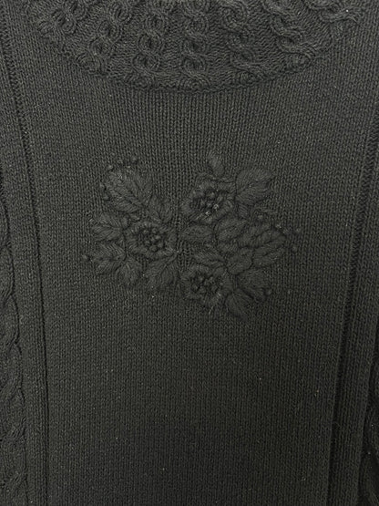 WinterSilks Silk-Cotton Cable Knit Sweater - M
