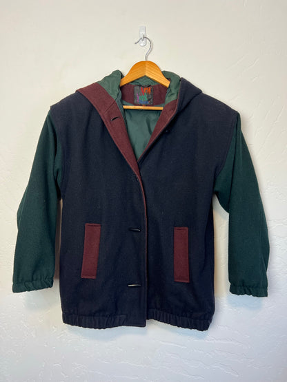 New York Classics Colorblock Wool Bomber Jacket - Size S