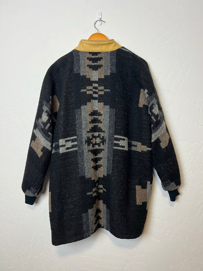 Montana Coat Co. Aztec Wool Blanket Jacket with Leather Trim - Size M