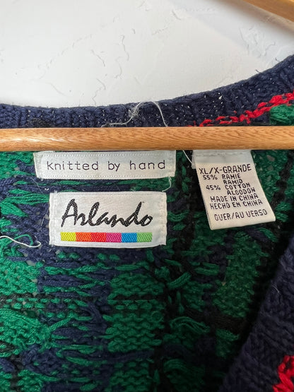 Arlando Hand-Knit Teddy Bear Cardigan - XL