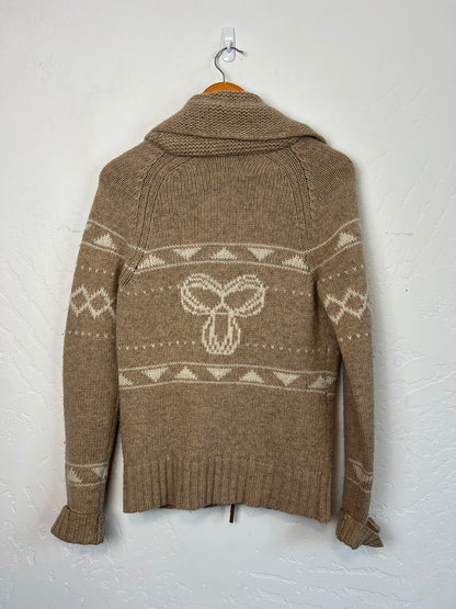 TNA Lambswool Cowichan Zip Cardigan - S