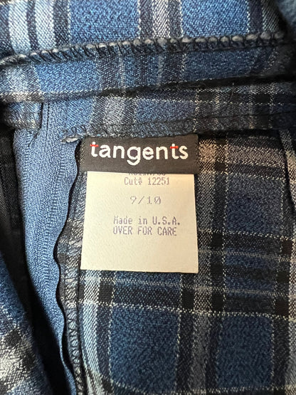 tangents Blue Plaid Mini Skirt - M