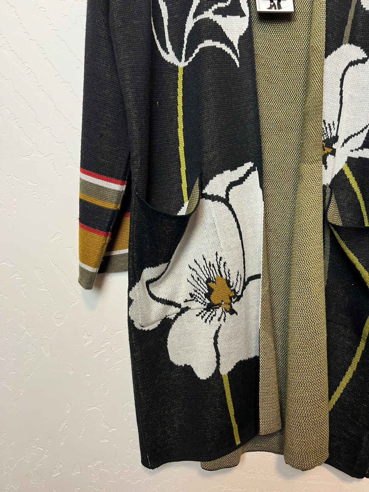 Maxsport Floral Intarsia Duster Cardigan - L